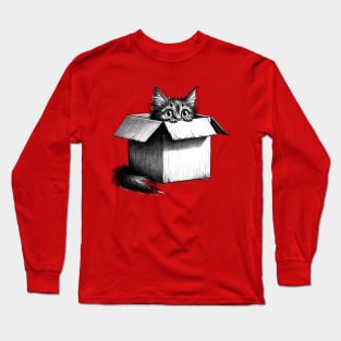 Cat in the box - Peeping Cat Long Sleeve T-Shirt